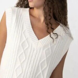 NWT Sanctuary | White Cable Sweater Vest | S